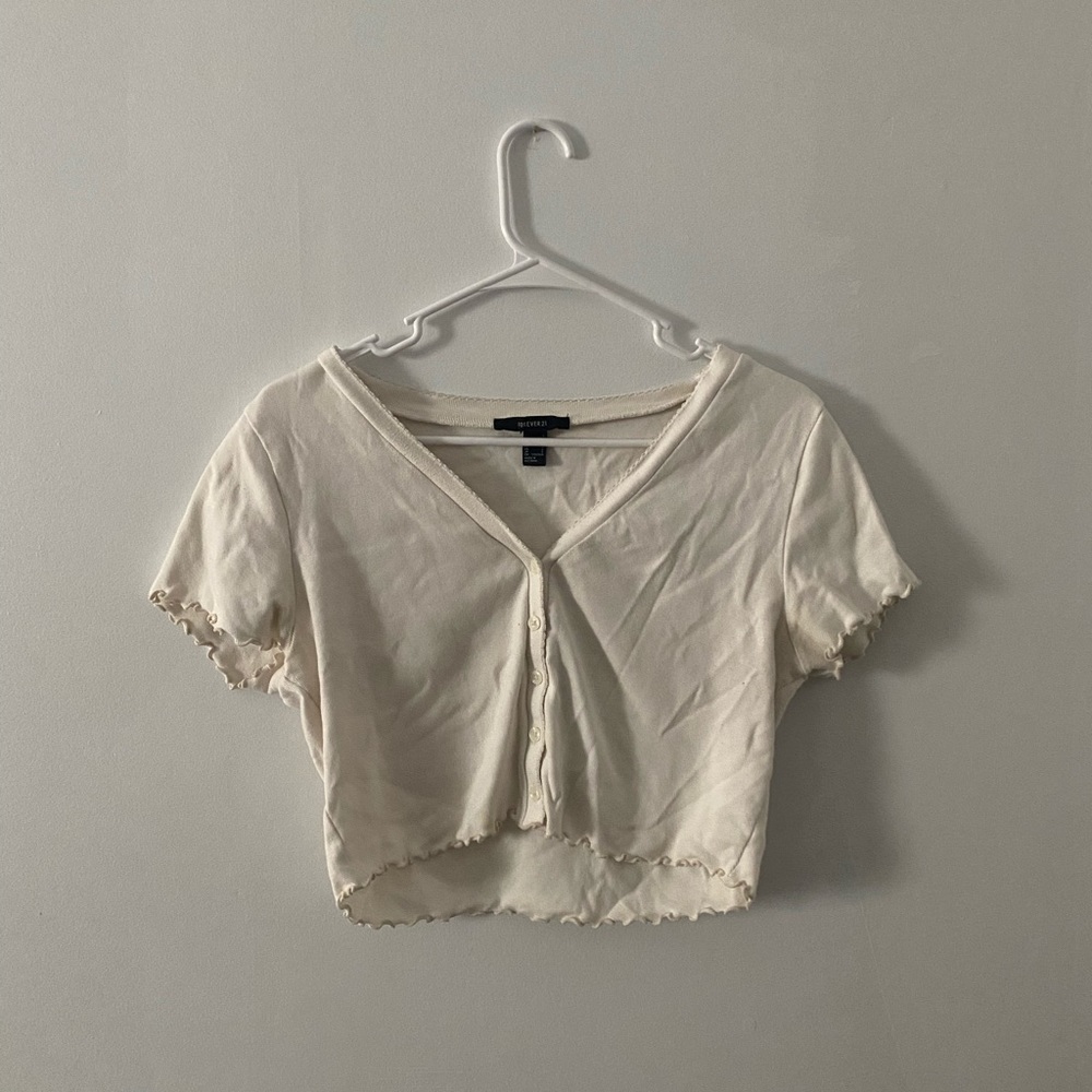 Cream Cotton Crop Top